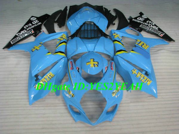 Özel Motosiklet Suzuki GSXR1000 K7 07 08 GSXR 1000 2007 2008 ABS Plastik Mavi Yüzlerce Set + Hediyeler SX07