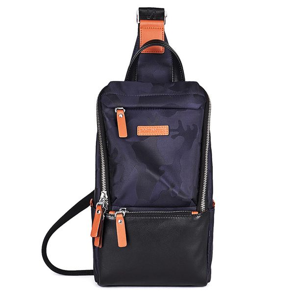 

new men's chest pack sling single shoulder strap pack bag leather travel bag camouflage canvas rucksack chest