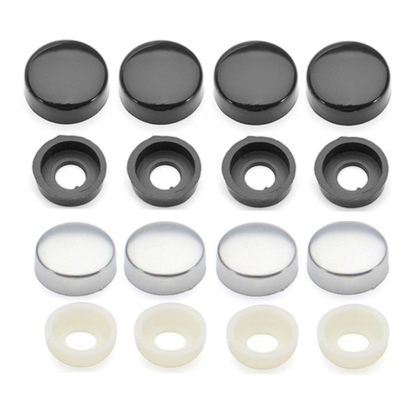 

4x пластиковые колпачки + cap держатели универсальный для грузовиков для автомобилей abs хром номерного знака кадр гайка крышки с болт крышк