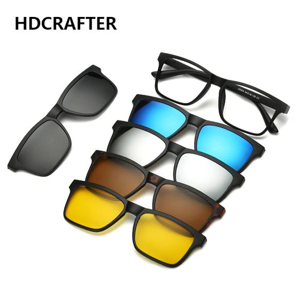 

5 lenes magnet sunglasses clip mirrored clip on sunglasses on glasses men polarized clips custom prescription myopia, White;black
