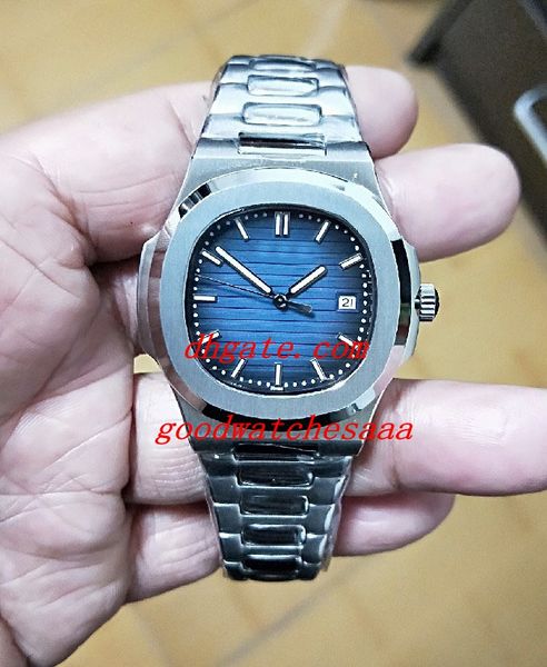 

горячие продажи 2018 новый роскошный deal 5711 / 1a 010 5711 / 1a d синий циферблат серебряный корпус автоматические мужские часы из нержаве, Slivery;brown