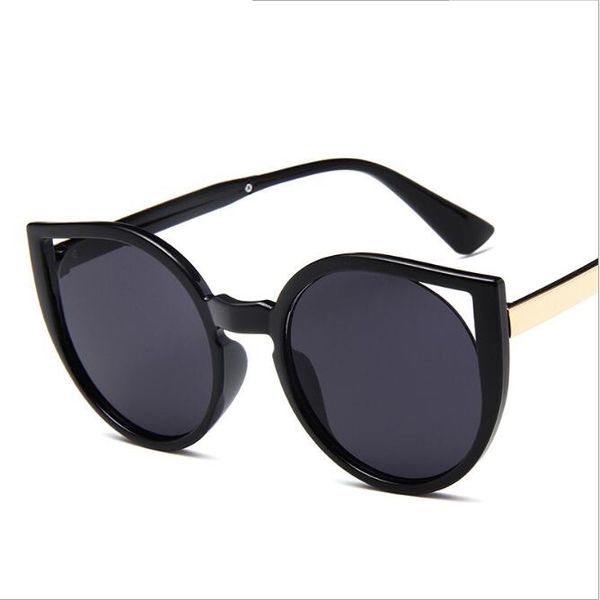 

cat eyes glasses popular sunglasses luxury women brand designer summer style full frame uv protection mixed color come with box, Black