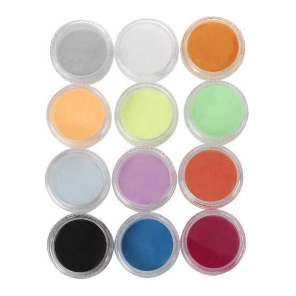 

12-color acrylic powder 3d nail art manicure set, Silver;gold