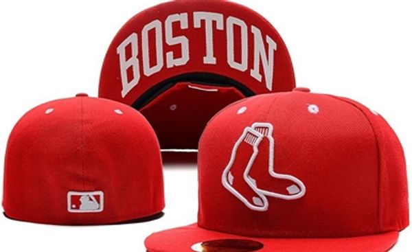 

Мужская Red Sox красный цвет название города под полями оборудованная шляпа плоские