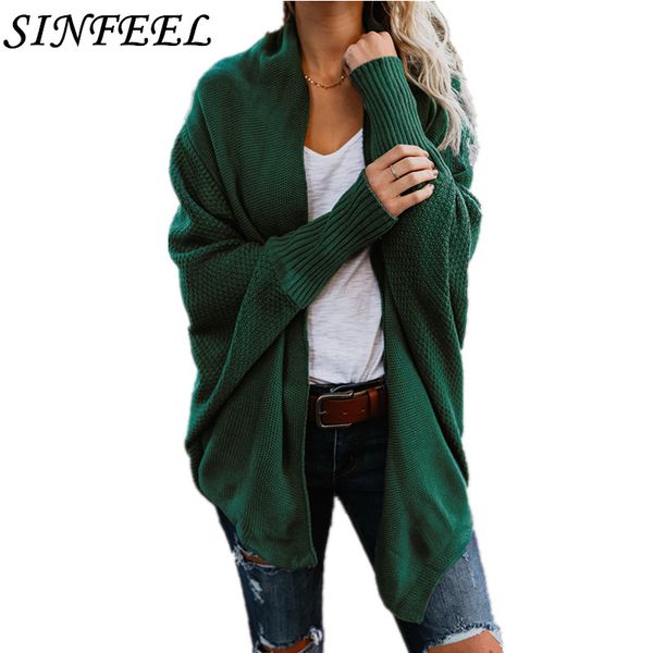 

sinfeel harajuku long cardigan ladies spring fashion long knit sweater women coat casual black jacket winter clothing, White;black