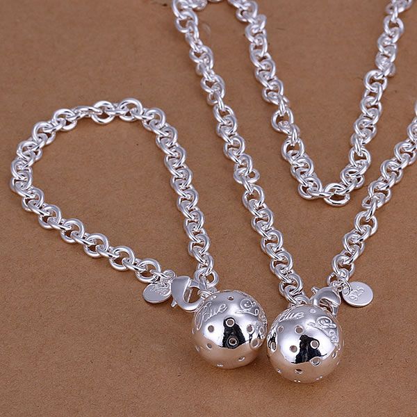 

s057 925 selling silver jewelry set, fashion jewelry set ball /aiyajafa auqajlxa