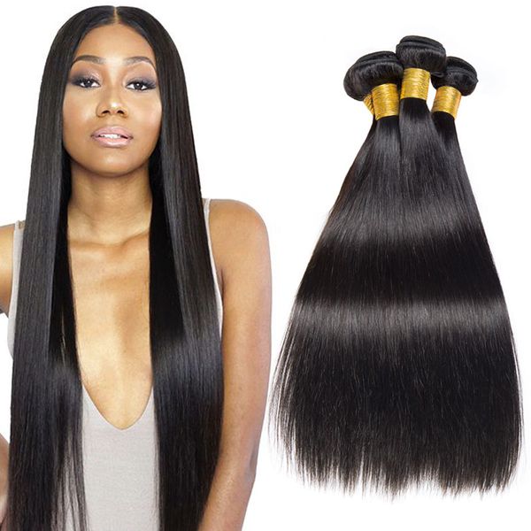 Straight Hair Weave 3 Bundles 20 22 24 Inch Unprocessed Brazilian