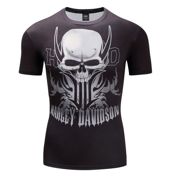 

Davidson Harley Motor T-Shirt 3D Skull Short Sleeve Hip Hop Fashion Tee Shirt Print Designed Summer T shirt Men Brand Tops Tees