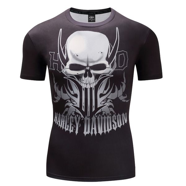 

Davidson Harley Motor T-Shirt 3D череп с коротким рукавом хип-хоп мода футболка печати разработанный Лето Майка мужчины Марка топы тройники