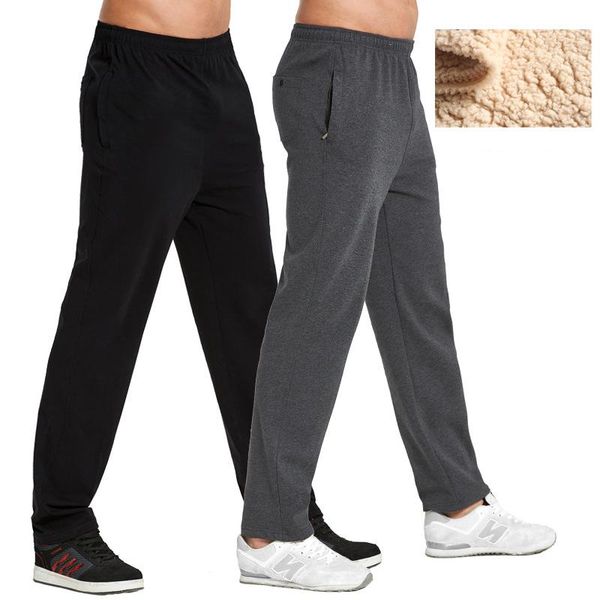 

new autumn winter berber fleece pants men casual loose thicken plus size trouser male warm sweatpants, Black