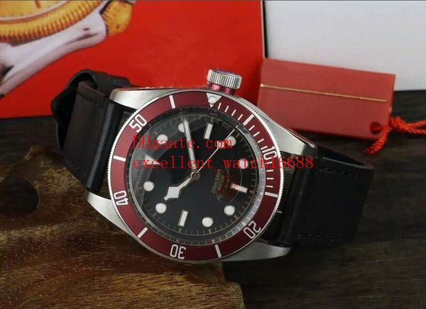 

новые роскошные часы 41 мм черный отсек 79220r 79220b черный циферблат азиатские 2813 автоматические механические кожаные ремешки ремешок му, Slivery;brown