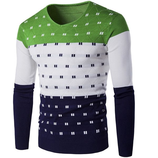 

sweater men 2018 new brand fashion pullover sweater male round neck patchwork slim fit knitting mens sweaters pullover men, White;black