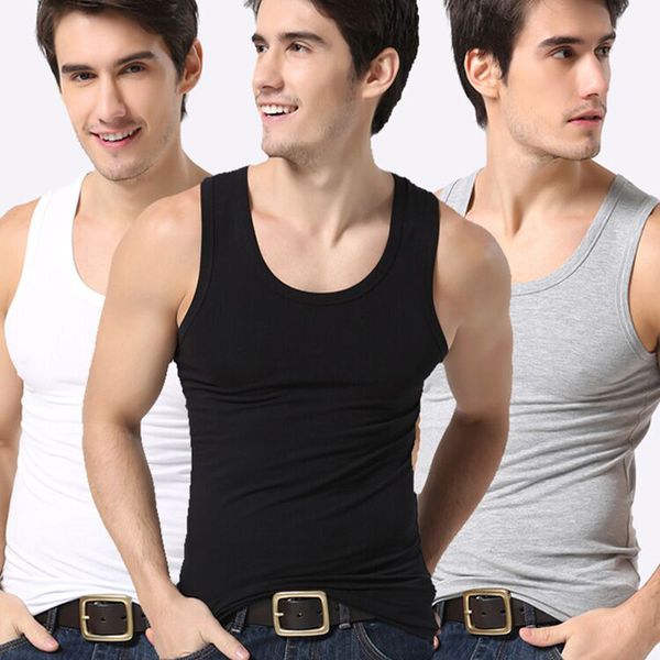 

men's close-fitting vest fitness male tanks underwear male underpants type sweat men underwear clothes solid undershirts cotton, Black;brown