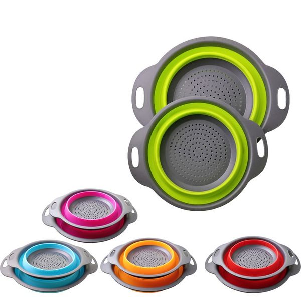 

strainer basket foldable kitchen tools colander creative drain basket vegetable fruit wash basket filter 50sets/lot t2i263