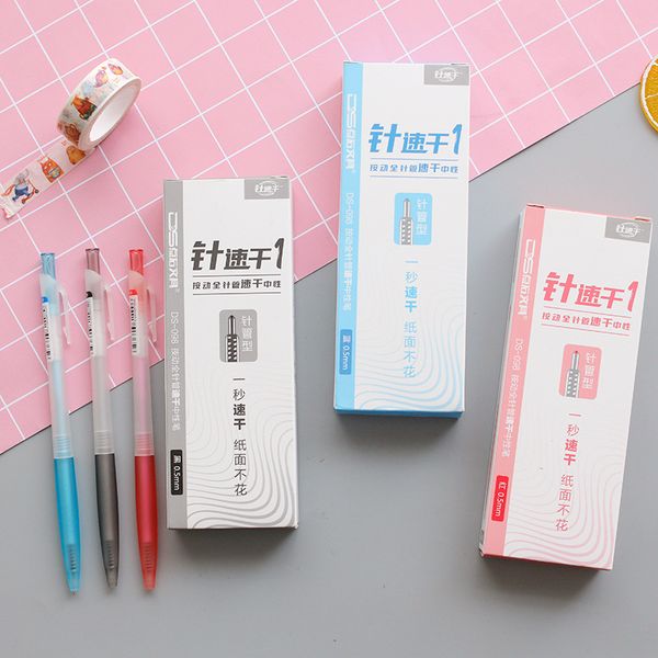 

12 pcs/lot gel pen 0.5mm color ink pen maker school office supply cute style 3 colours creative gel pens