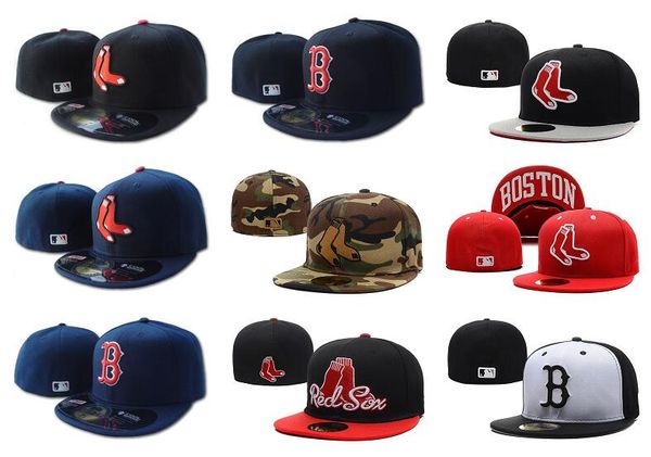 

Оптовые Мужские Red Sox Встроенные шляпы Плоский шляпы Gorras Кости Спорт Лето Мужчина