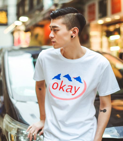 

men's t-shirts okay white tshirts men women lovers style summer fashion tees street, White;black