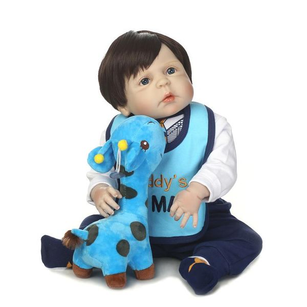 

23inch full body silicone reborn baby boy doll reborn dolls babies boneca realistic baby doll juguetes brinquedos kids toys gift