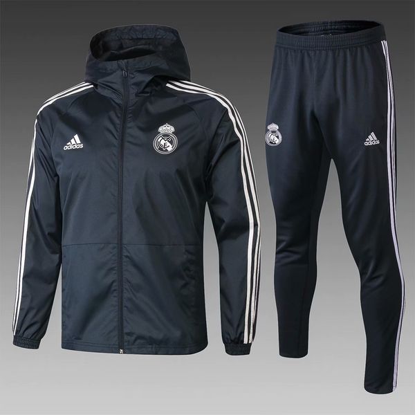 Großhandel 18 19 New Herbst Thailand Qualität Real Madrid Windbreaker Jacke Trainingsanzug 18 19 Heim Und Auswärts Modric Fußball Windbreaker adidas Kinder Real Polyester Trainingsanzug Jacke: