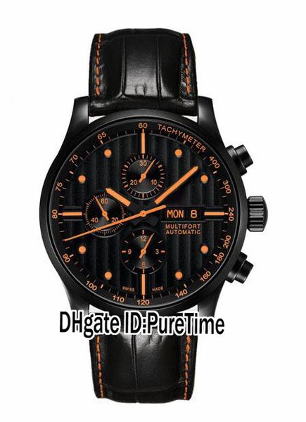 

новый мультифорт gent m005.614.36.051.22 pvd черный стальной черный циферблат оранжевый марк daydate автоматические мужские часы кожа оранже, Slivery;brown
