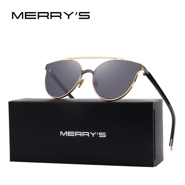 

merry's 2017 new arrival women classic brand designer cat eye sunglasses integrated eyewear s'8100, White;black
