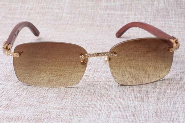 

model diamond designer, frameless sunglasses, 8200759 unique fashion temple 2019 gold pattern hand-carved wooden sunglasse oeww, White;black