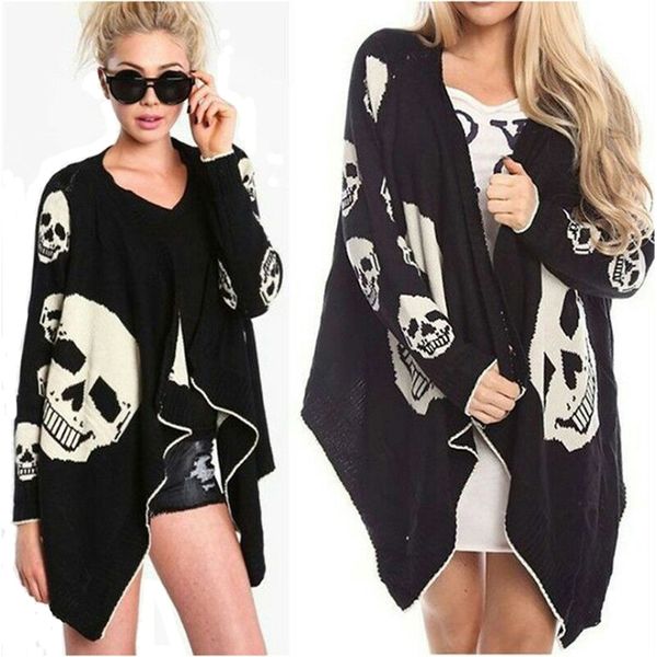 

women female ladie cotton terror scare black shawl cloak cosplay costume halloween skeleton loose leisure long sleeve, Black;red