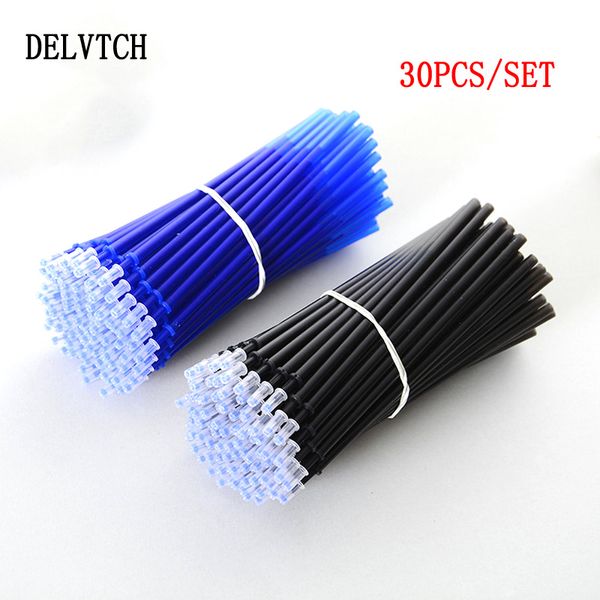 

delvtch 30pcs/set 0.5mm gel pen erasable refill rod magic erasable pen accessory blue black ink stationery writing tools gifts