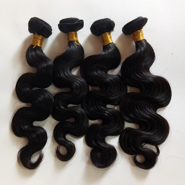 

brazilian virgin human hair weft 8-28inch good quality unprocessed mongolian hair double weft 3 4 5pcs european indian remy hair extensions, Black