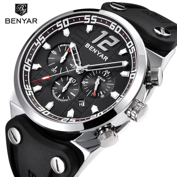

chronograph sports mens watches complete calendar waterproof 30m silicone quartz watch men relogio masculino, Slivery;brown