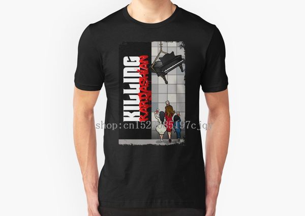 

2018 new fashion kardashian back cover design men's short sleeve cotton t shirt o-neck tee shirt, White;black