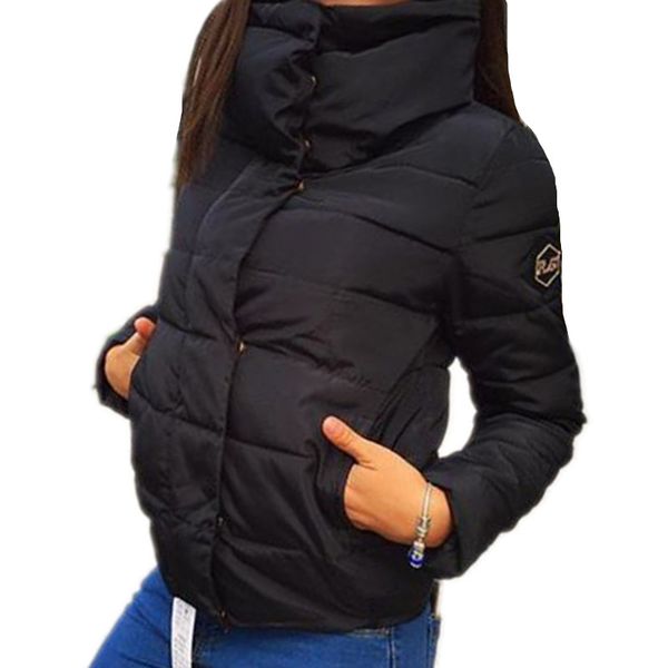 

autumn winter jacket women coat fashion female down jacket women parkas casual jackets inverno parka wadded clothing, Black