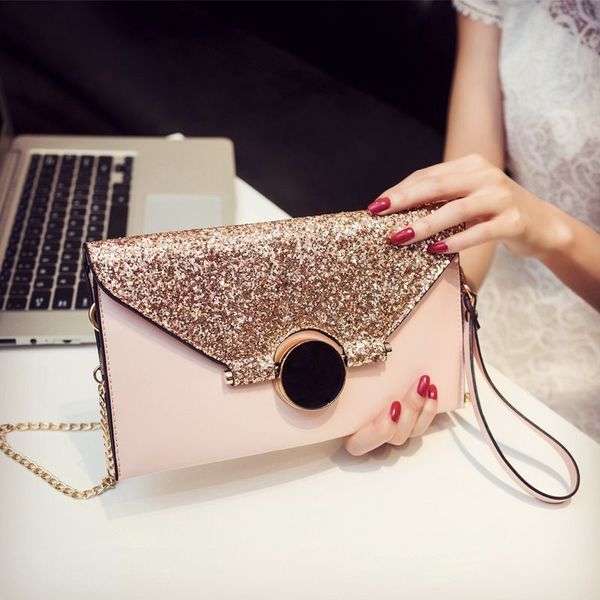 

fashion women clutch bags solid sequin crossbody bag for women brand envelope evening party bags small shoulder handbag cj351