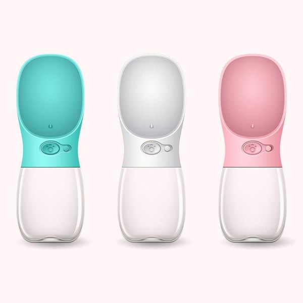 

pet dog water bottle abs pet cat drinking feeder water cup in outdoor travel 12oz pet supplies 3colors