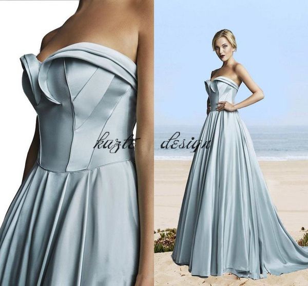 

hamda al fahim pleats a line evening dresses pale blue sweetheart sweep train evening gowns formal simple prom dress, Black