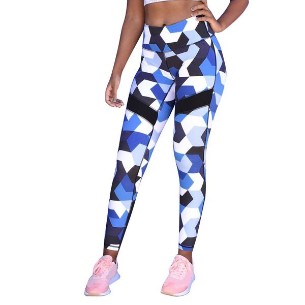 

yoga pant women blue camouflage sports yoga workout gym fitness exercise athletic pants 3066, White;red