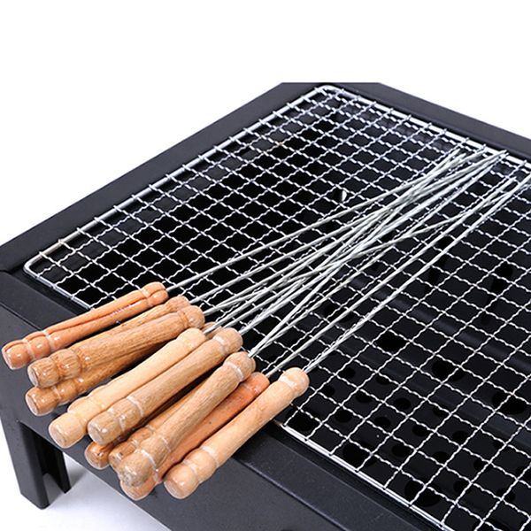 100 Bambù Spiedini BBQ Kebab in legno Spiedino Carne COOK GRILL BARBECUE CAMPEGGIO legno