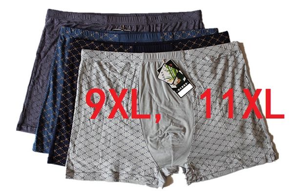 

9xl&11xl 4pcs\lot underwear soft boxers bamboo fiber boxer men print boxers shorts plus size mens underwears hot, Black;white