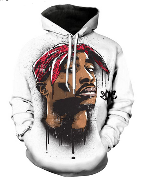

wholesale--legend rapper 2pac tupac funny 3d print men women hoodies street wear casual pockets sweatshirt clothing zgxl07, Black