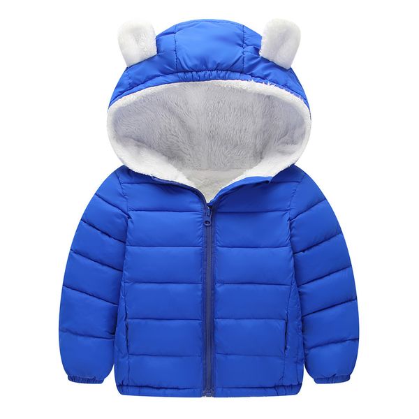 

arloneet kids baby winter lightweight and velvet warm cotton solid coat cloak jacket thick warm hoodie outerwear clothes l1025, Blue;gray