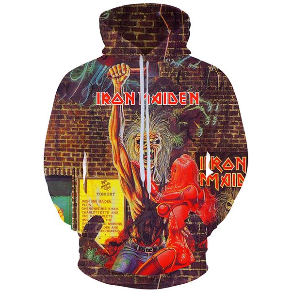 

Новая мода пара Мужчины Женщины унисекс Iron Maiden Heavy Metal 3D печати толстовки свитер толстовка куртка пуловеры LM34