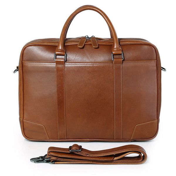 

retro men's genuine leather briefcase business tote men's messenger bag lapbag large capacity travel casual