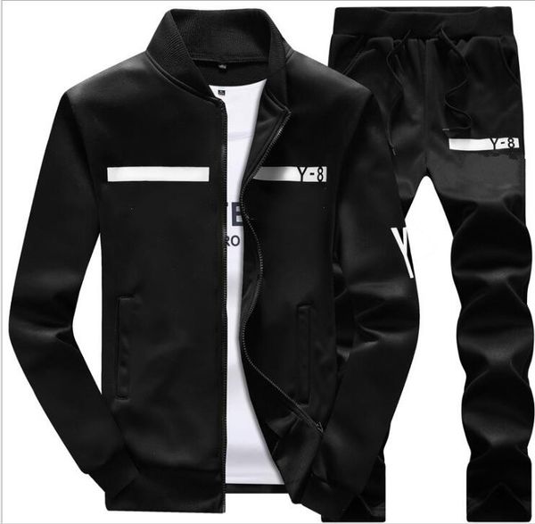 

plus size men new brand designer tracksuit luxury winter sportswear hoodies coat loose mens fashion zipper sweatshirts sets, Gray