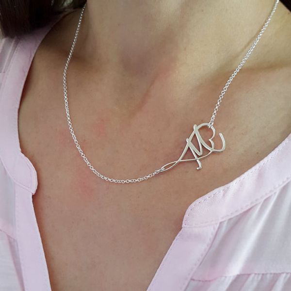 

personalized infinity and heart necklaces for women's fashion custom name jewelry rose gold silver color collier bridesmaid gift