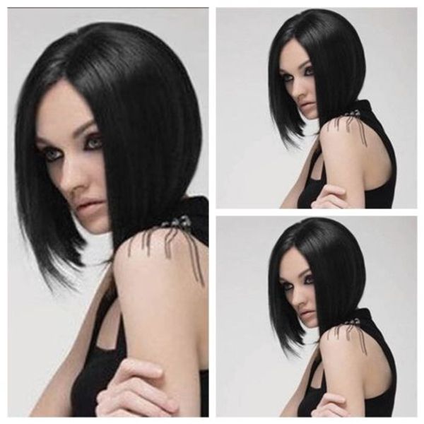 

fashion woman's short straight bob black party cosplay synthetic full wigs