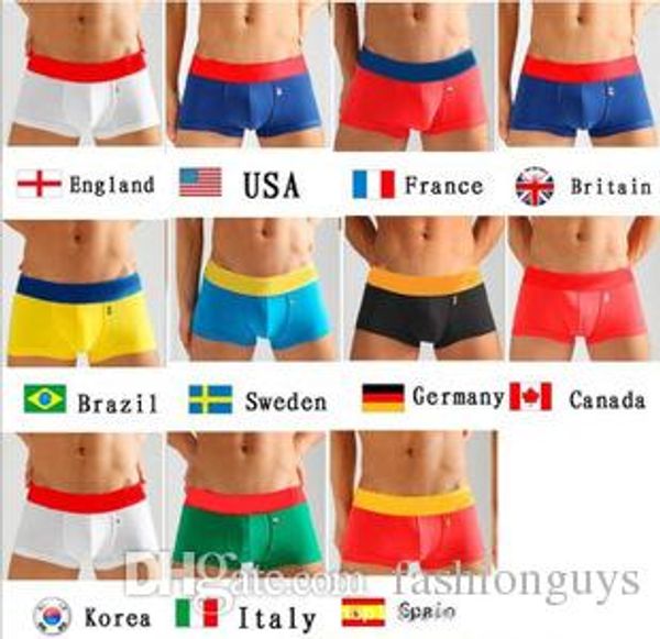 

Cu tomi ed men underwear world cup flag de ign boxer cotton breathable america brief england france flag print underpant wai tband