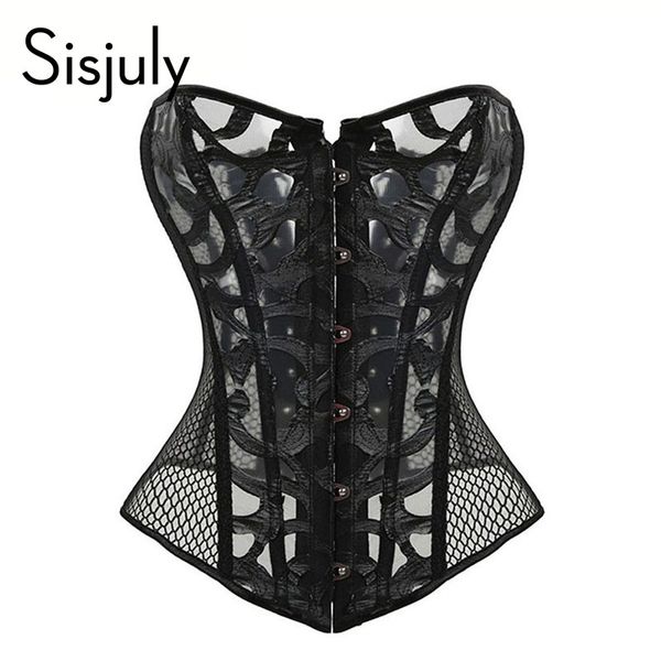 

sisjuly corsets women black solid fall lace up corsets evening temptation female strapless vintage party 2017, Black;white