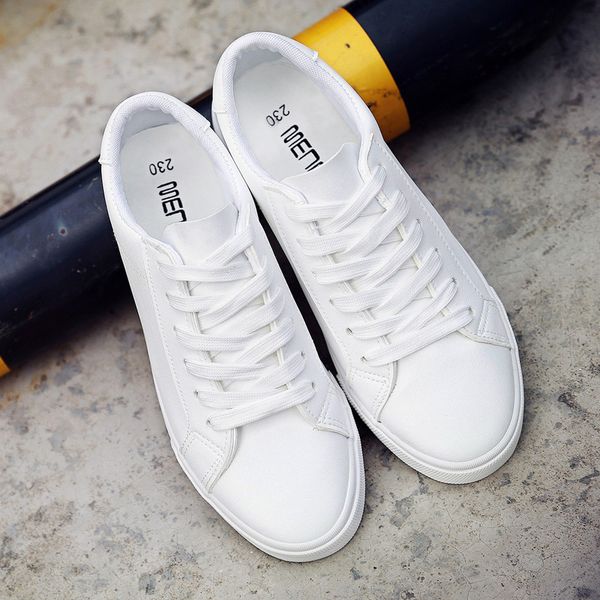 

women sneakers 2019 fashion breathable white shoes woman solid pu sneakers women shoes lace-up female zapatos de mujer, Black