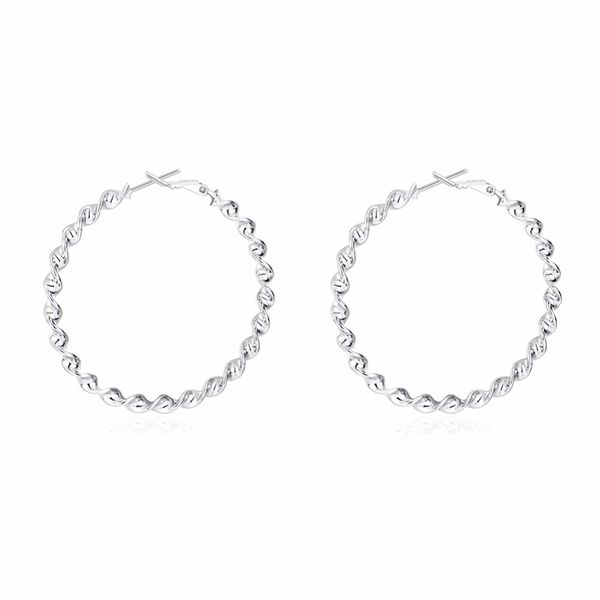 

women's sweet, romantic, wavy ear ring with a circular, twisted earrings, Golden;silver