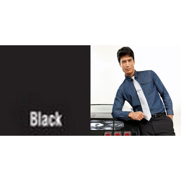 

mens jeans stitch long sleeve denim shirt, White;black